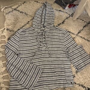 Roxy Navy and White Patterned Hoodie